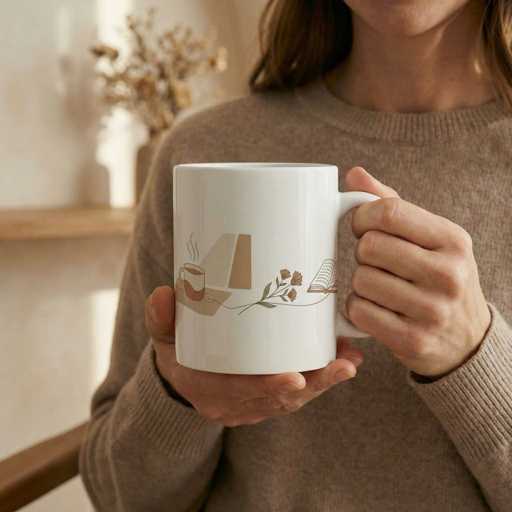 Morning Ritual mug — minimalist composition inspired by the quiet ceremony of the first cup