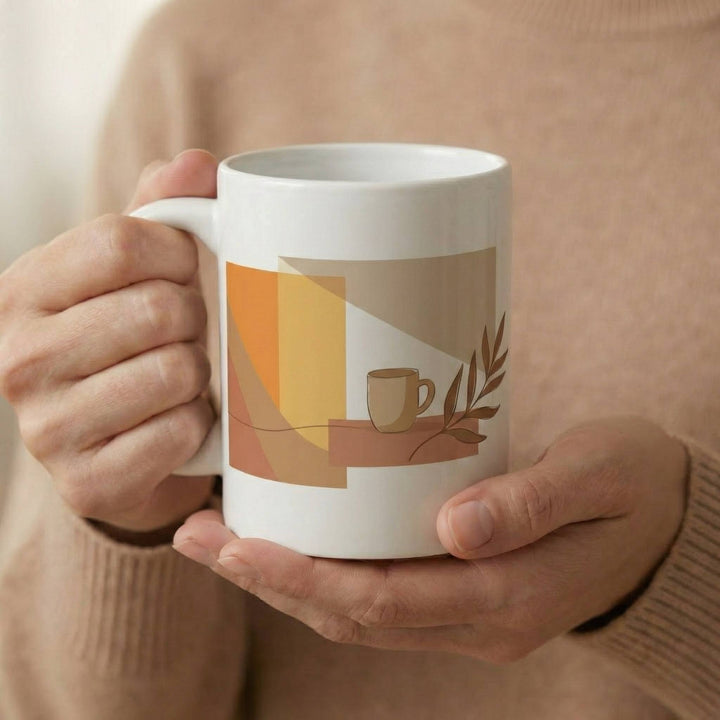 Golden Hour mug — warm balanced design reflecting calm and glow